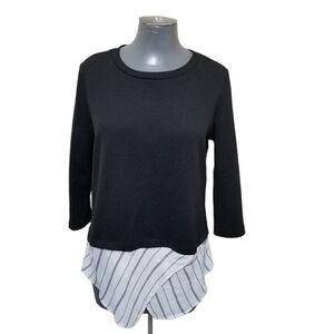 Mixed Media Top with Blouse Bottom M